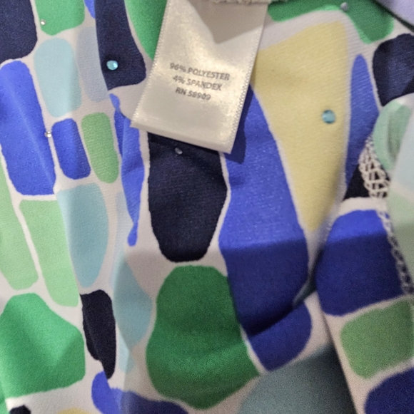 NWT Allison Daley Multicolor Geometric Long Sleeve Top 1X - Picture 7 of 7